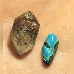 Stunning Herkimer Diamond & Turquoise Gemstone Lot 5.10 Gram